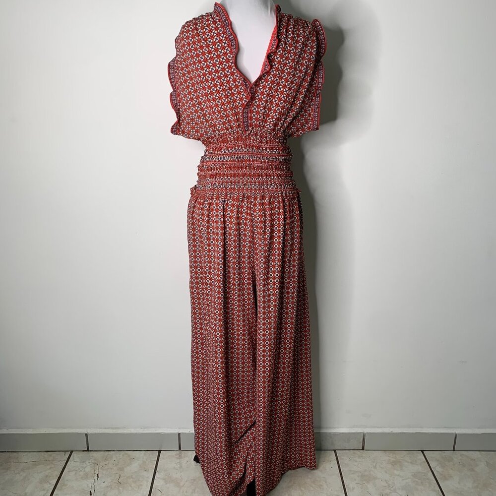 NWT Max Studio Women's Red Stretch Smock Maxi Dress Size XL - Picture 7 of 9